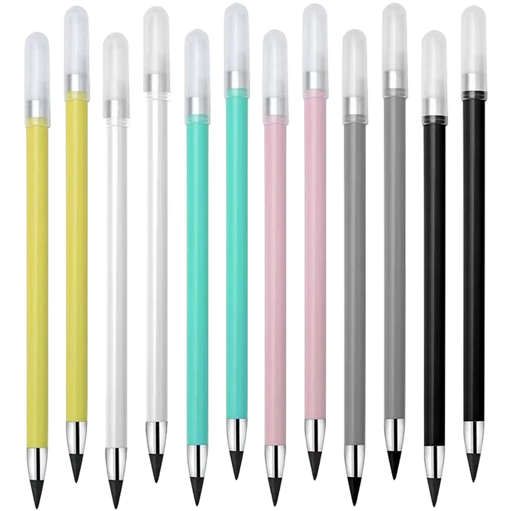 12 Pcs Eternal Pencil Inkless Reusable Pencils Endless Everlasting Infinite Graphite Writing