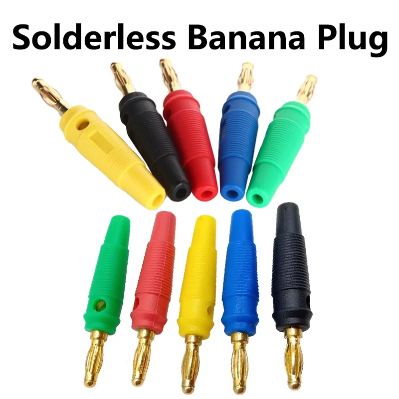 

20Pcs/4mm Gold Plated Banana Plug Socket Cable Connector Screw To Amplifier Binding Post Test Probes Adapter Speaker