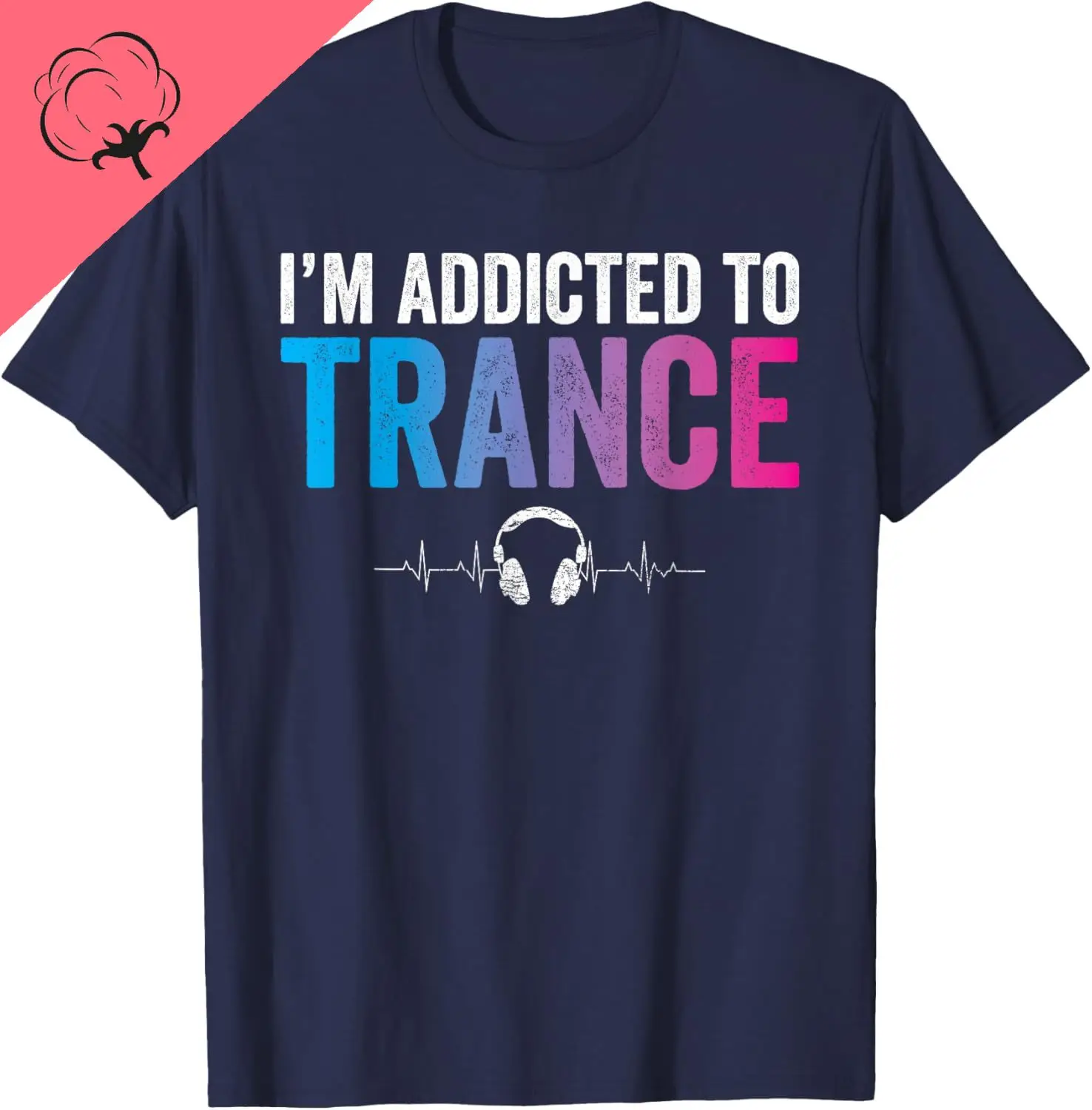 I'm Addicted To Trance Music EDM Rave Trippy DJ Gift T-Shirt Cotton Casual Individuality Mens Clothing Camiseta Hombre