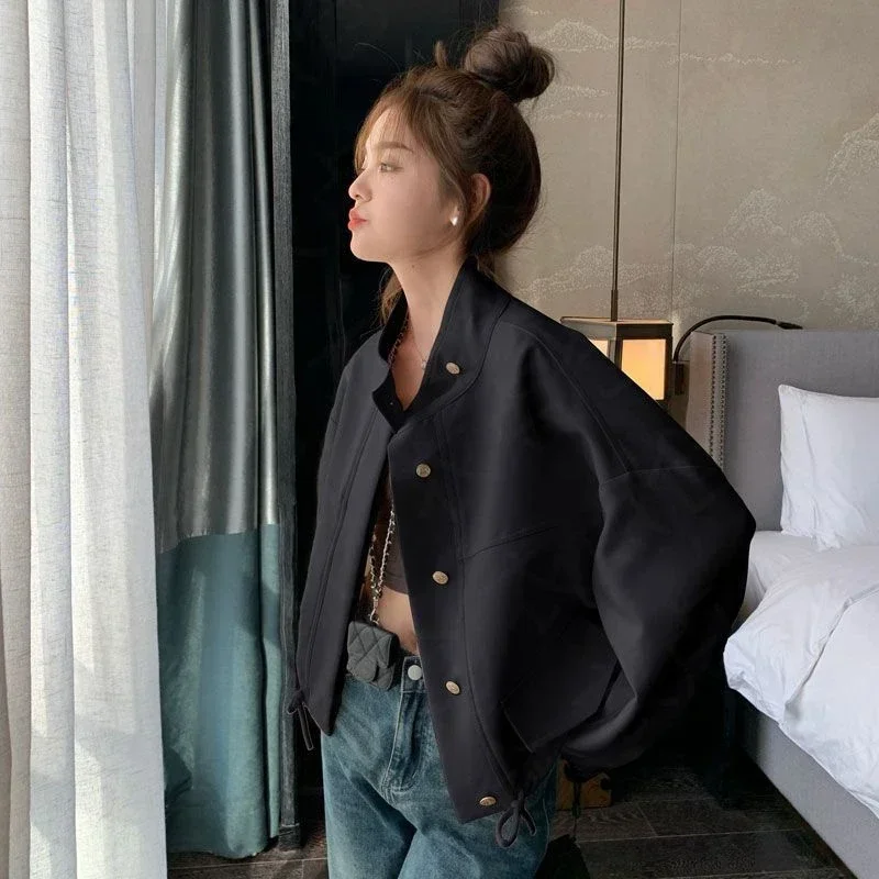 

Female Baseball Aviator Coats Short Spring Autumn Women's Cargo Bomber Jackets New Products Youthful Korean Reviews Clothes Sale