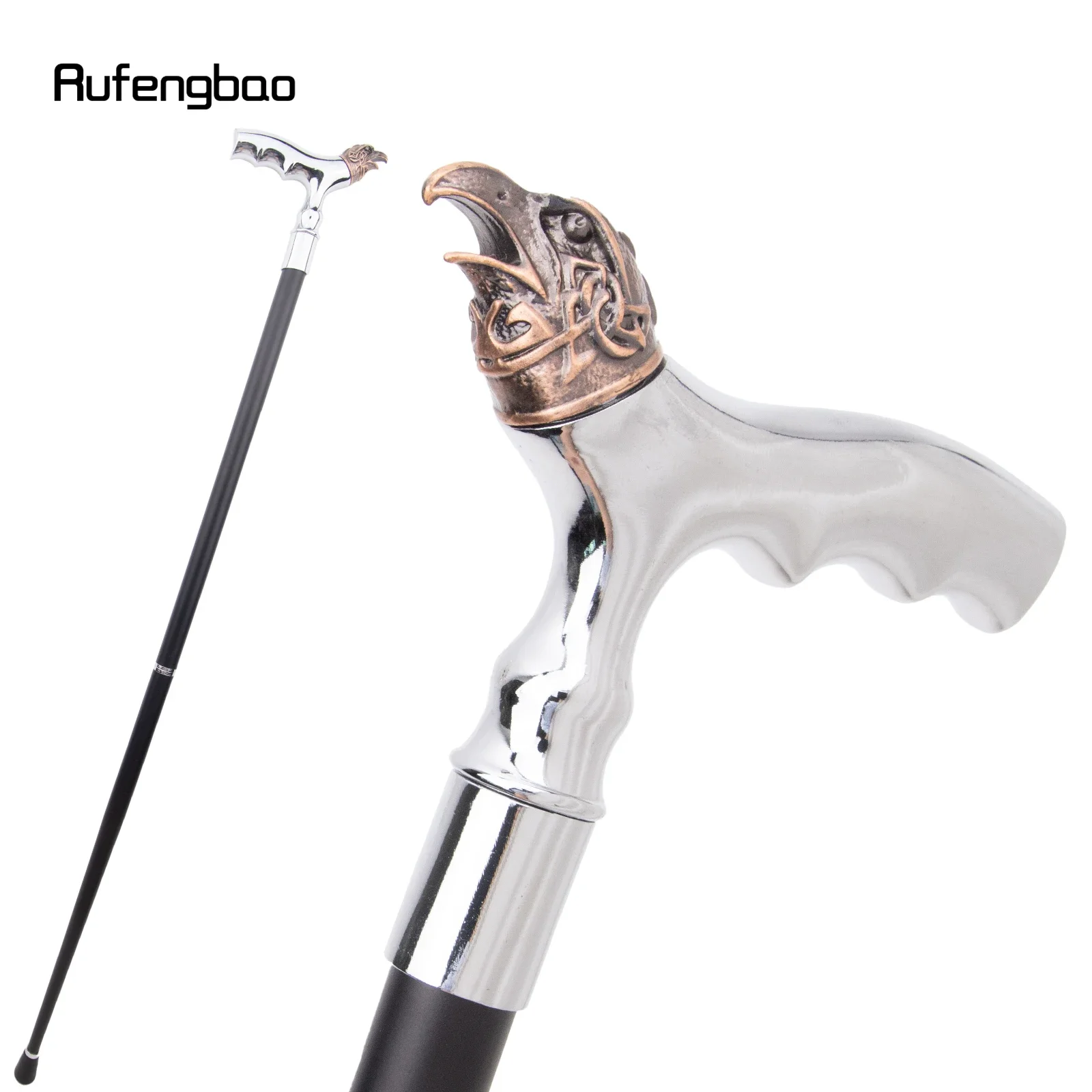 Copper Eagle Head T Shape White Walking Cane Fashion Decorative Walking Stick Gentleman Elegant Cosplay Cane Knob Crosier 94cm