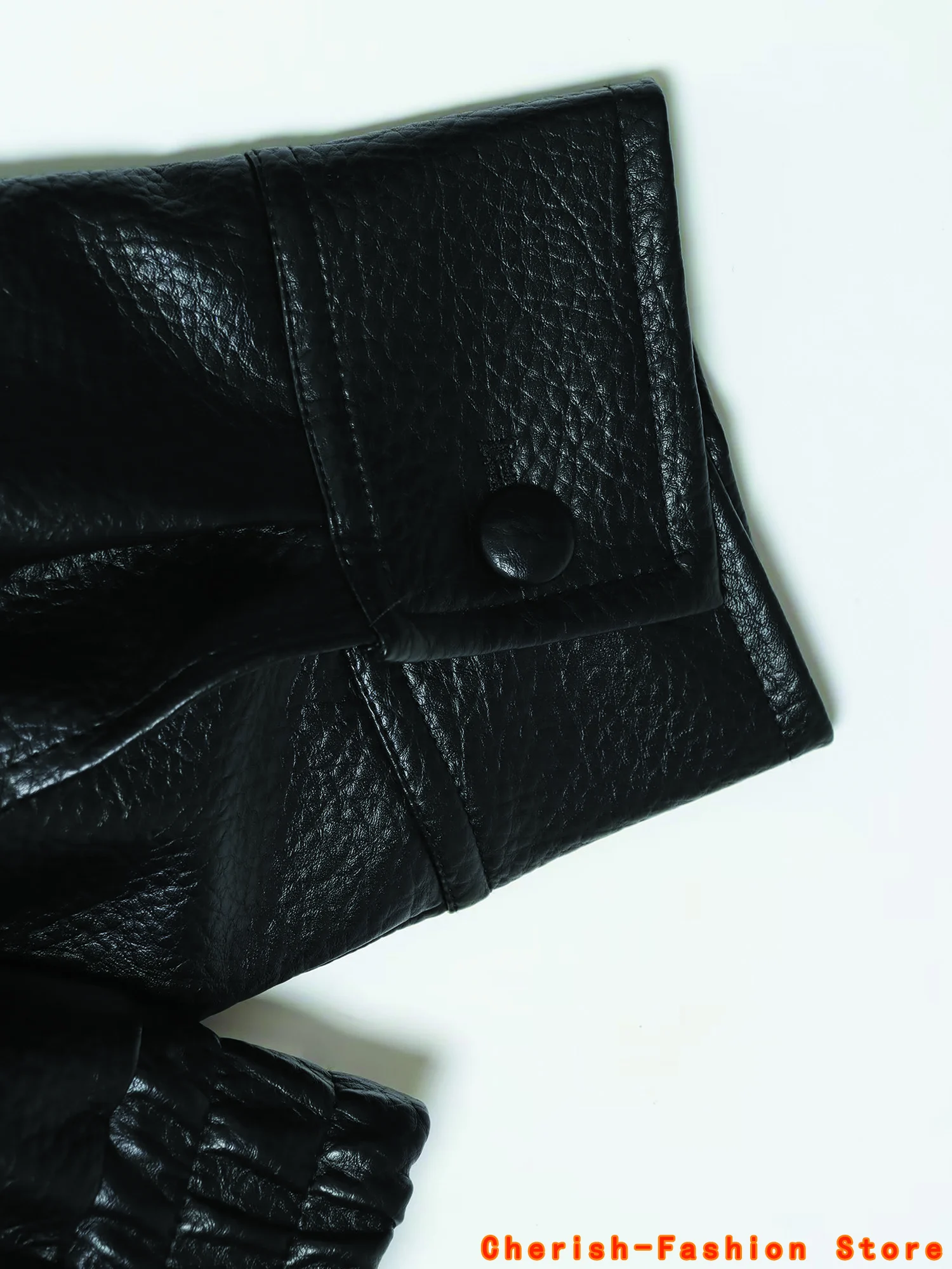 الخريف فو سترة جلدية للنساء عادية الصلبة سحاب أكمام طويلة بولي Leather معاطف جلدية موضة جديدة الإناث الشارع الشهير العلامة التجارية معطف