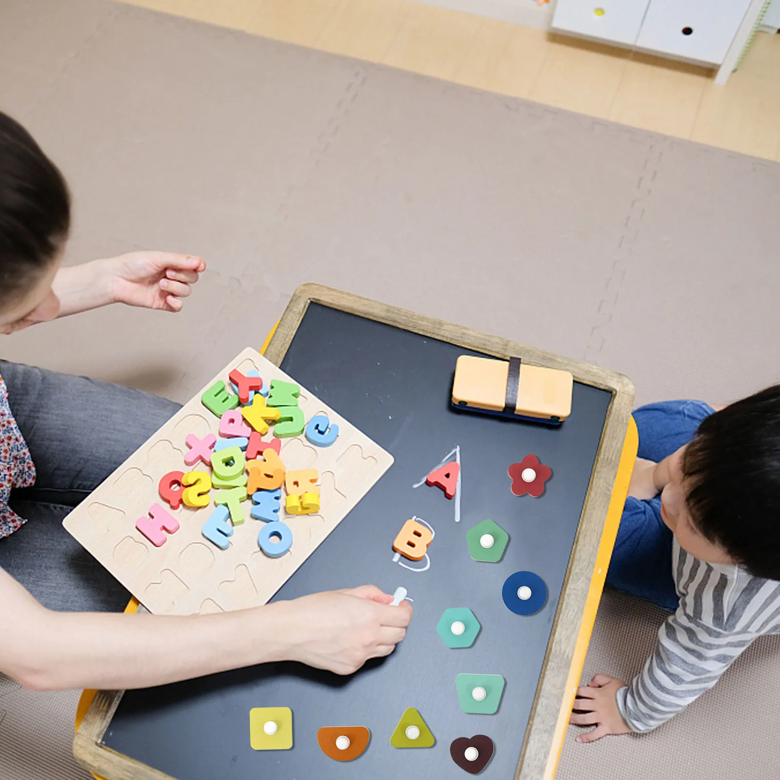 1 Set Holzpuzzle, Handheld-Brettspiel, Holz-Puzzle, Lernspiel für Kinder, Cartoon-Form, Farbenlernen, tragbar, für Reisen