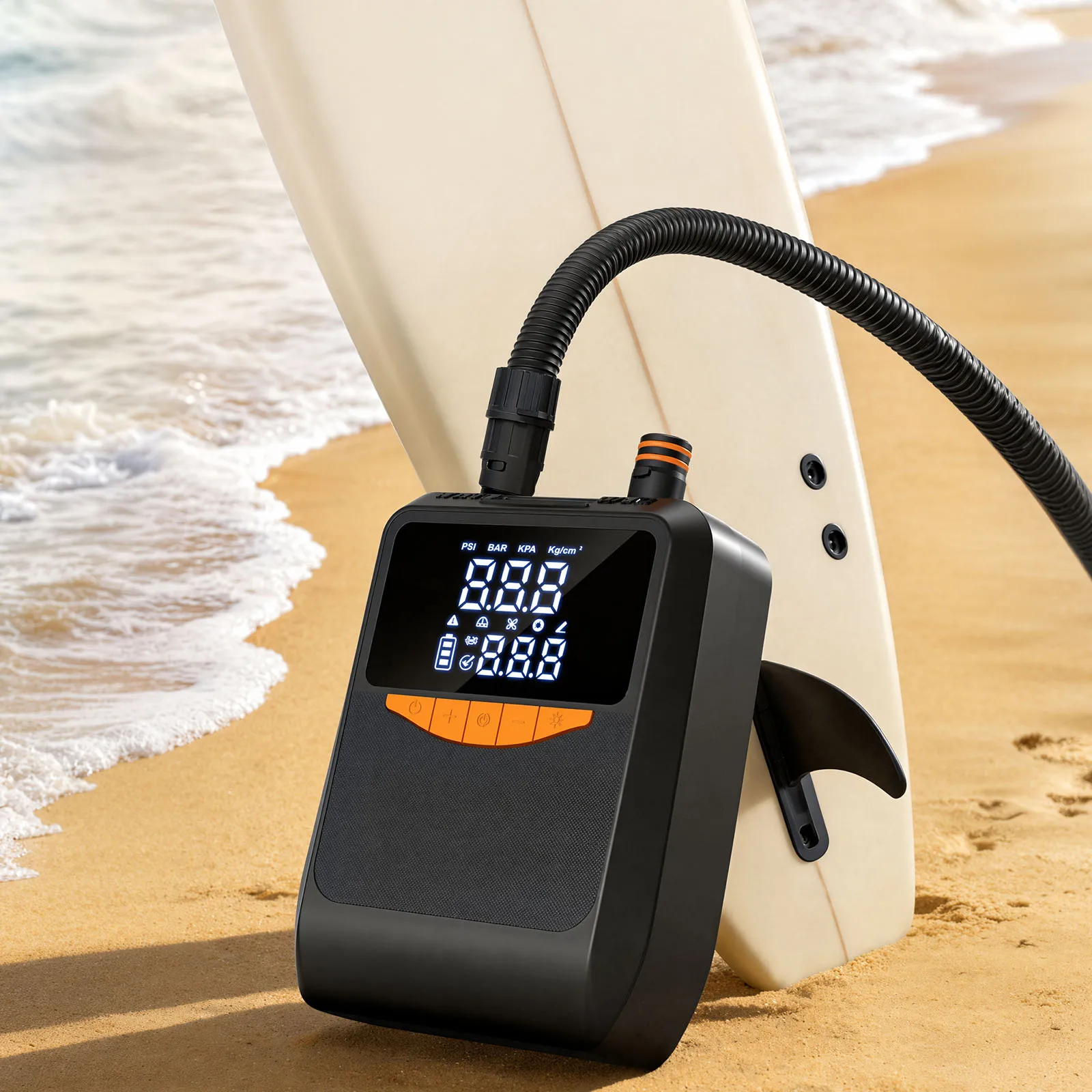 6000mAh Electric Paddle Board Pump with Digital Display&Cigarette Lighter Plug Wireless Air Pumps for Boats Surfing Kite Tent