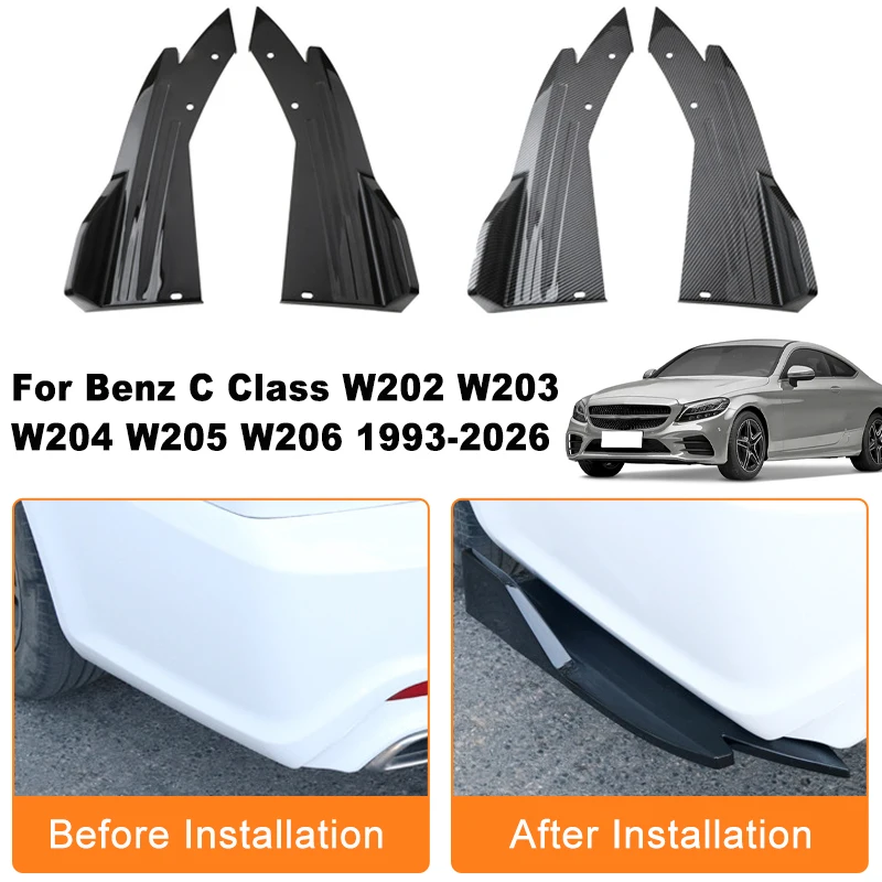 

Car Rear Bumper Spoiler Lip Diffuser Side Skirt Splitter Wrap Angle Anti-Crash For Benz C Class W202 W203 W204 W205 W206 93-26