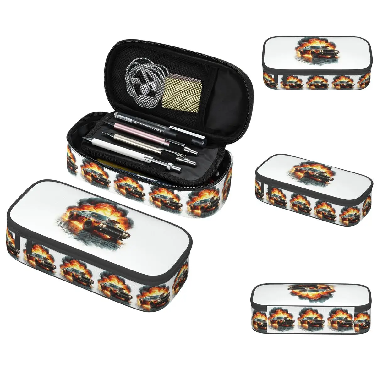 

Пенал с принтом внедорожника Cool Flame для детей, школьный пенал-коробка, сумка для канцелярских принадлежностей, держатель для ручек