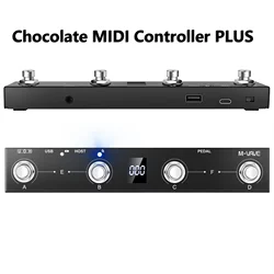 Mando MIDI programable 2024 m-vave Chocolate Plus, interruptor de pie de 4 botones, compatible con cambio de página, Control USB MIDI 2 en 1, Pedal nuevo