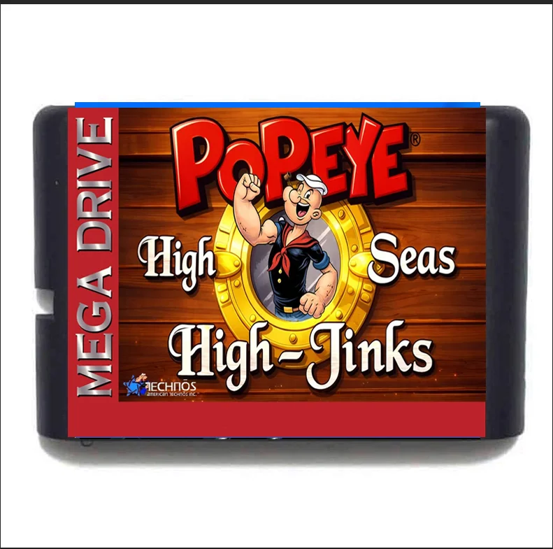Tarjeta de juego Pop eye in High Seas High-Jinks MD de 16 bits para Mega Drive