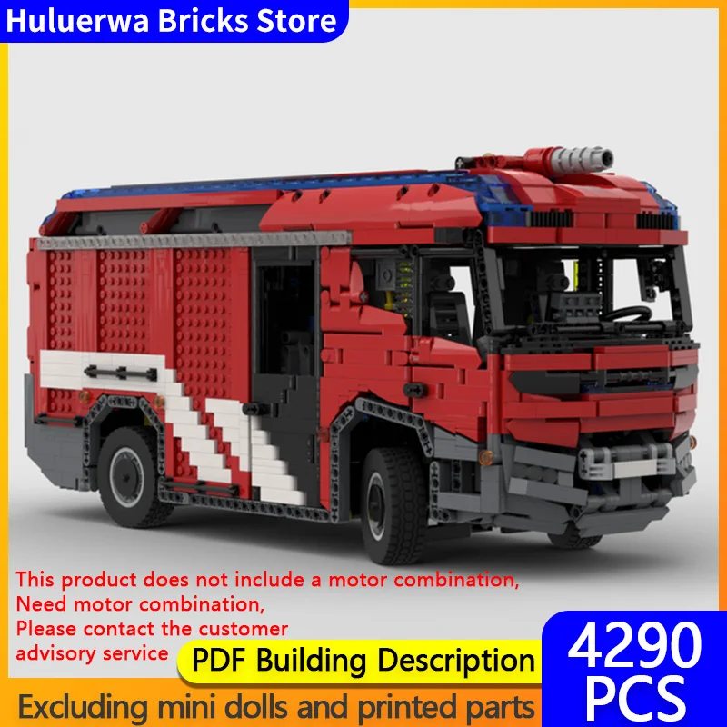 

Модель городской автомобиль MOC, строительные кирпичи RT, резервуар для воды, пожарная машина, модульная технология, подарки, праздник, сборка, детские игрушки, костюм