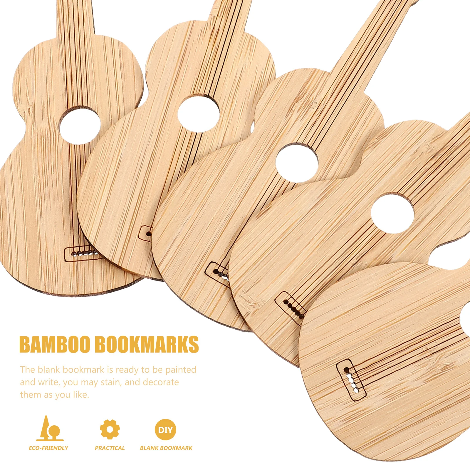

6Pcs Bamboo Bookmarks DIY Blank Thick Bamboo Double Sided Graffiti Book Page Marker Graduation Student Stationery