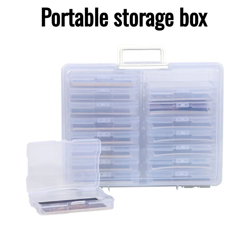 Multi-functional acrylic storage box flip cover with 16 small product packaging PP high transparent card hand-carrying box