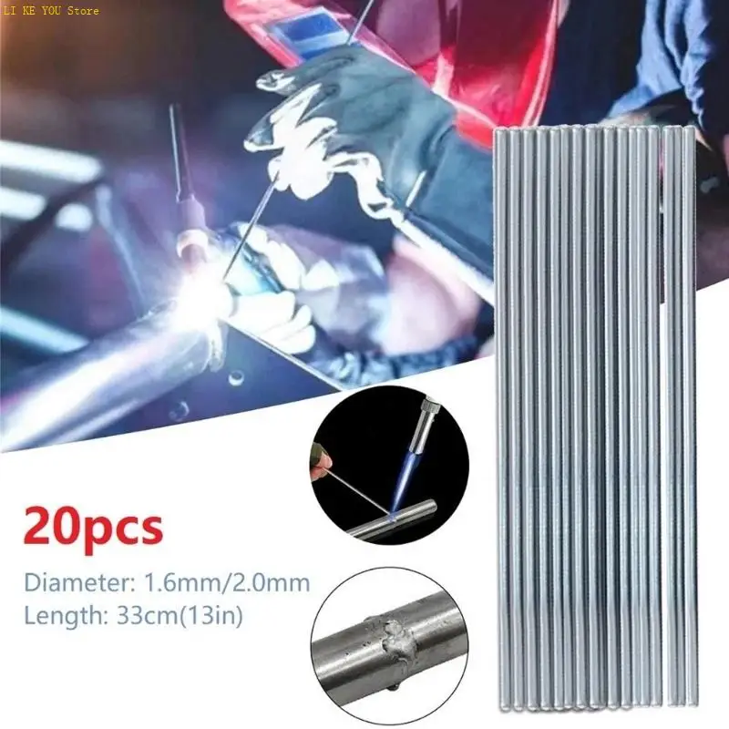 W3JE 20Pcs 1.6mm Aluminum Welding Rod High Durability Flux Release Design Optimal Heat Distribution Soldering Rod