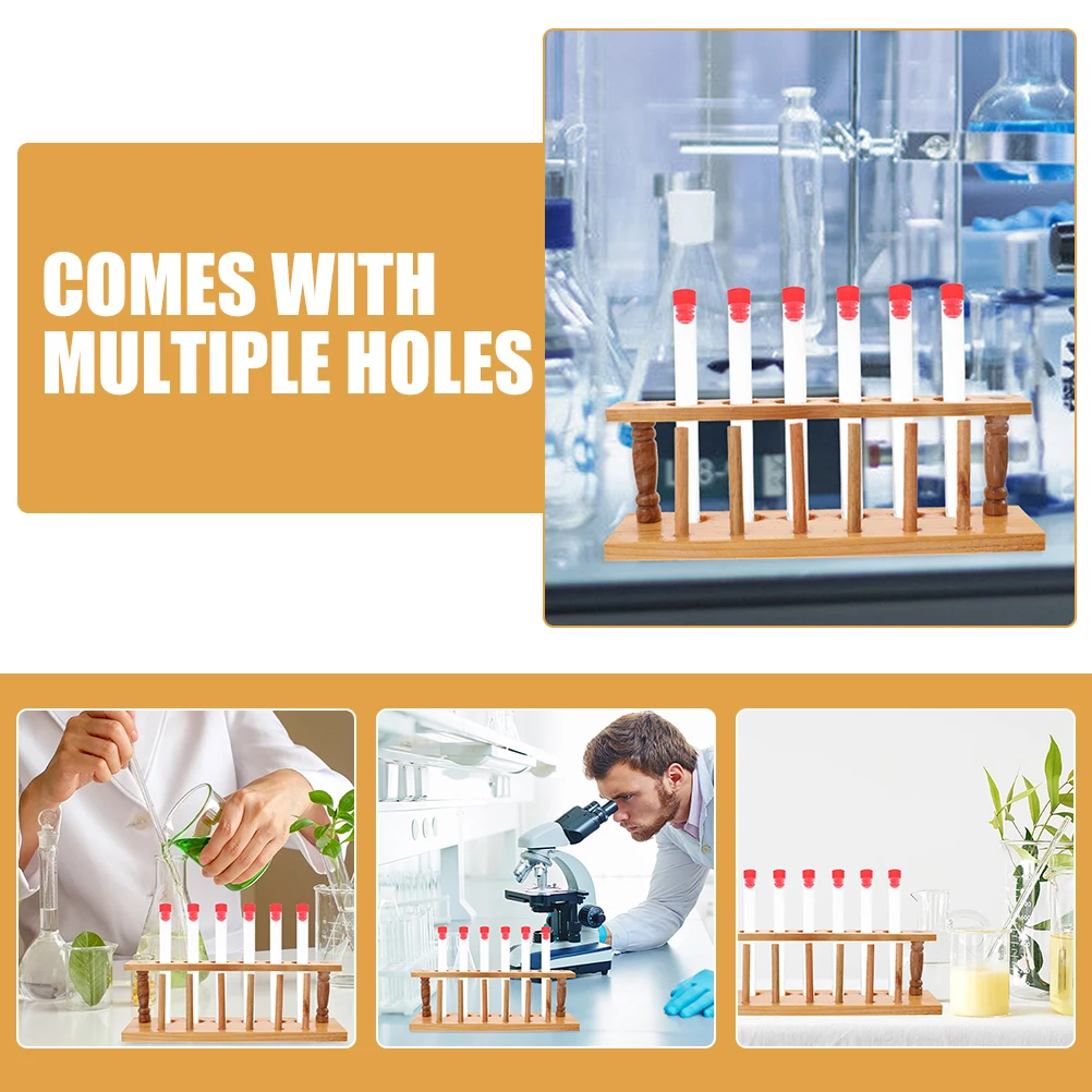 

Wooden Test Tube Rack 6 Holes 22mm Diameter Safe Research Industrial Shelf Storage Organizer