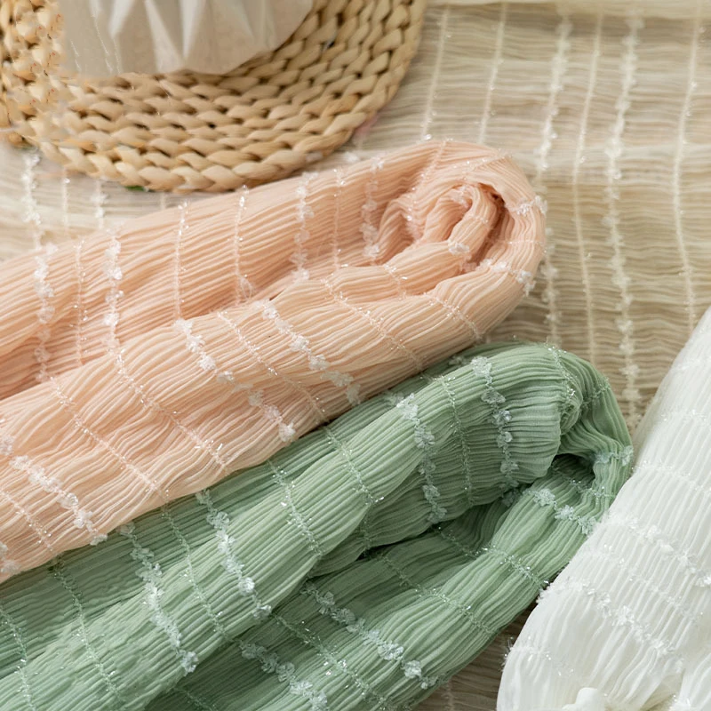 

Новое летнее платье для торта, полосатая шифоновая ткань для украшения свадебного платья, ткань