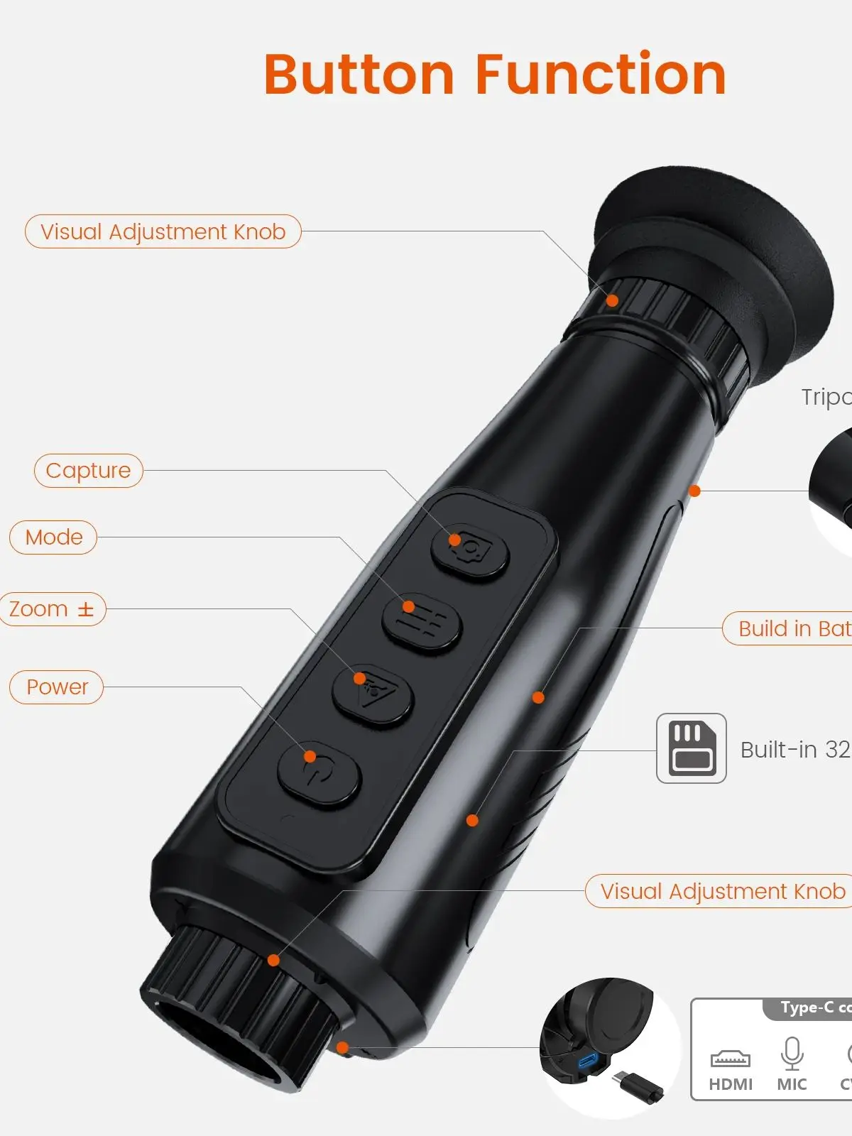 Neues Wärmebildgerät für Outdoor-Aktivitäten wie Bootfahren, Camping, Angeln, Jagd, Brandbekämpfung und Überwachung GTGUARD Ai15 mit HD-Sensorauflösung, französischer Lagerbestand, Versand innerhalb