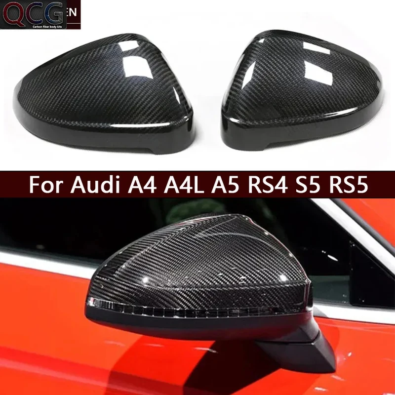 

For Audi A4 A4L A5 RS4 S5 RS5 Dry Carbon fiber Shells Rearview Cap rear view mirror case cover Car Accessories body kit