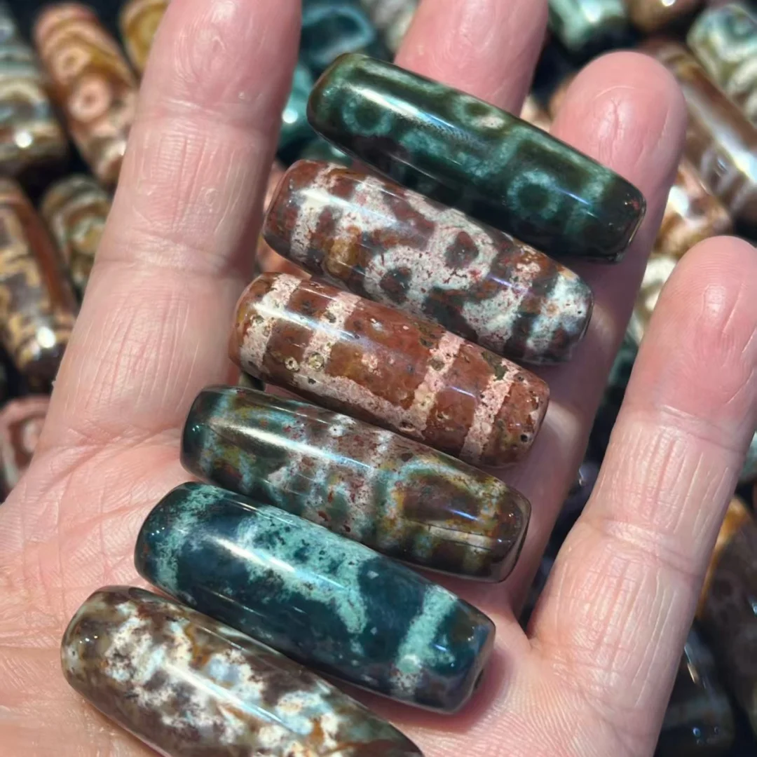 1pcs/lot Xiangxiong Cinnabar Dzi Beads 40-58mm Tibetan Style Loose Beads DIY Bracelet Necklace Vintage Distressed Craft