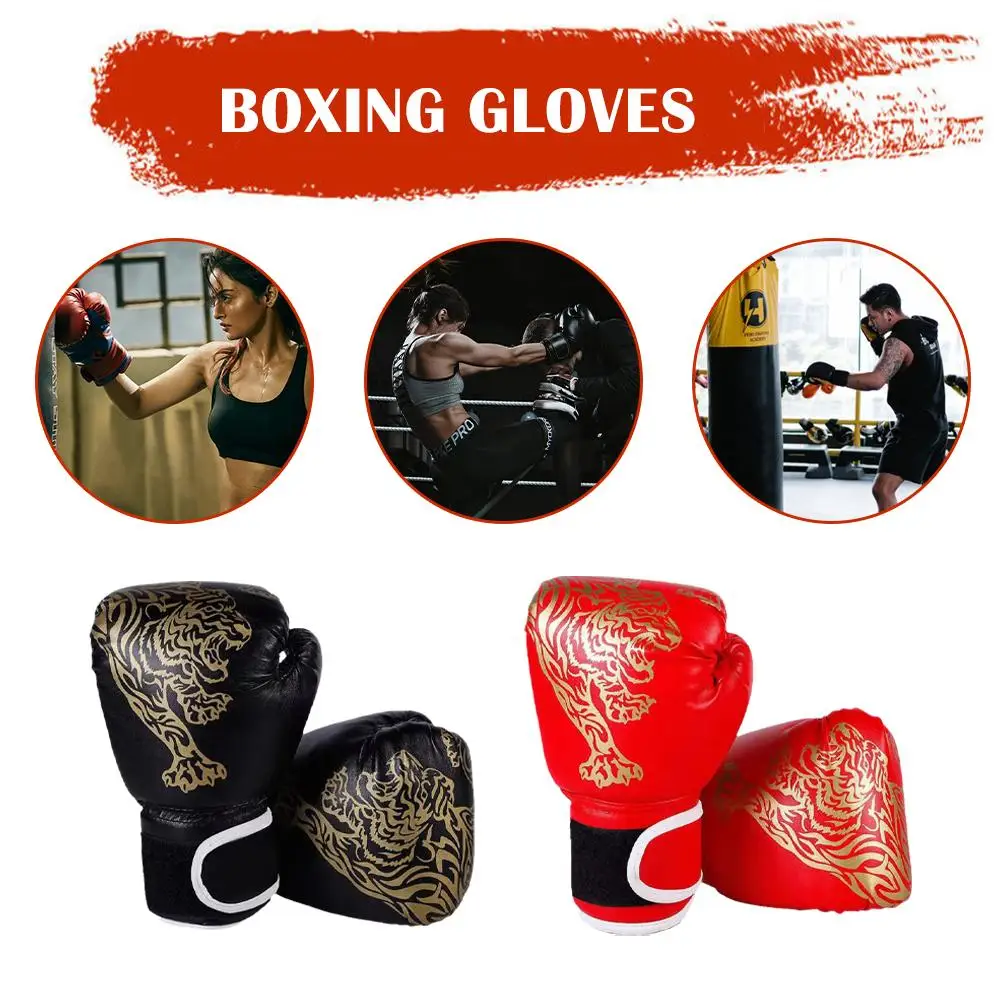 Guantes de boxeo profesionales de cuero PU transpirables, guantes de llama, cajas de Sanda, guantes tailandeses, Muay Thai, guantes de lucha de boxeo