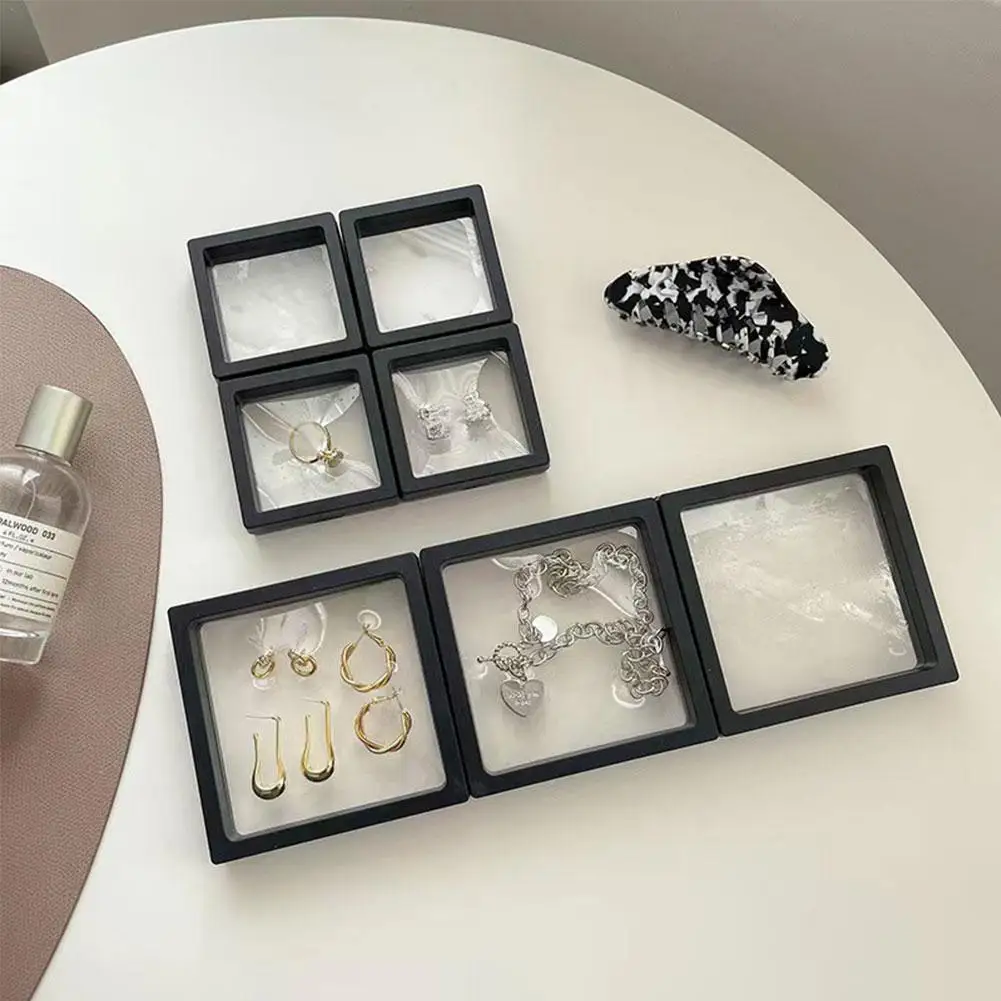 Transparent PE Film Box Jewelry Packaging Box Necklace Earrings Bracelets Versatile Display Storage Case Protective Box Organize