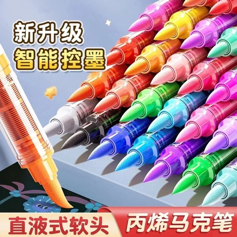 

84/72/1 PCS Colors Acrylic Paint Pens Markers Brush Tip Paint Markers For Rock Painting Christmas School Art Supplies Stationery