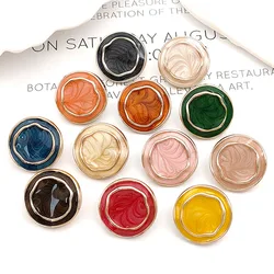 New Arrival Gold Flower Resin Buttons For Needlework Clothing Women Coat Suit Cardigan 6PCS 18MM/21MM/25MM Sewing Button
