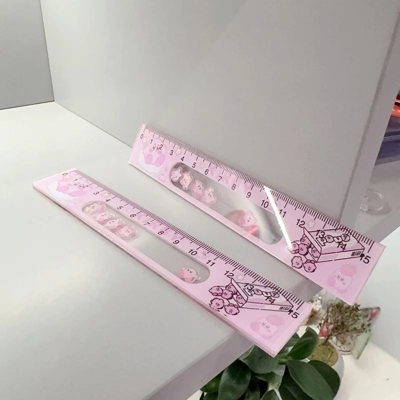 جديد Kawaii كيربي حاكم أنيمي الكرتون طالب مسطرة مستقيمة 15 سنتيمتر عالية قيمة الرسم الاكريليك هزة حاكم اللوازم المدرسية الهدايا #4