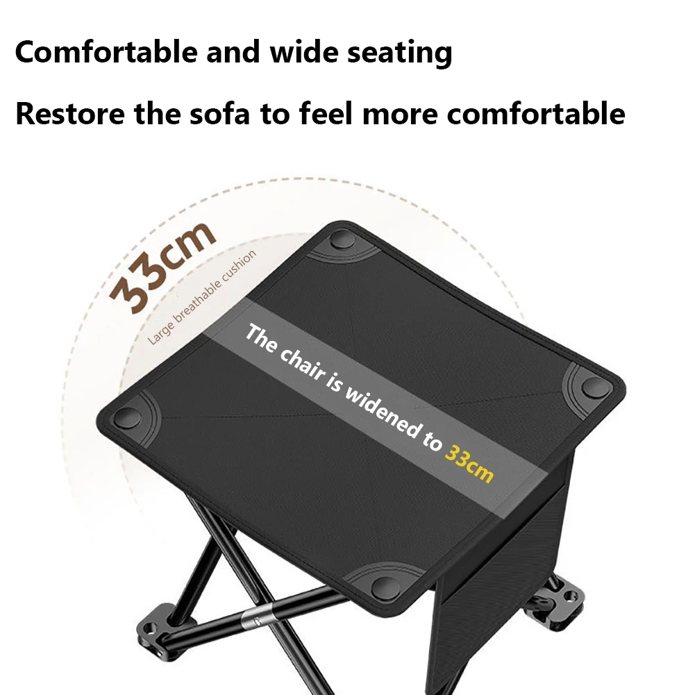 Folding Camping Stool 450 LBS Load Capacity 4 Legs Portable Foldable Slacker Chair Camping Walking Fishing Accessories