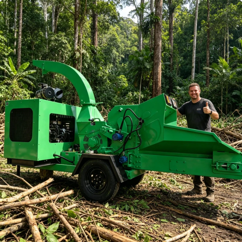 Wood Chipper Wood Shredder Wood Crusher 5 Inch Commercial Diesel Powered Mobile Towable Forestry Machinery Tree Shredder