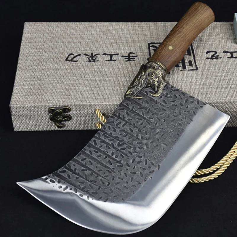 

Longquan Kitchen Knife Handmade Forged Hot Knife Cutter 8.3 Inch Hatchet Machete Chop Butcher Knives Bone Meat And Poultry Tools