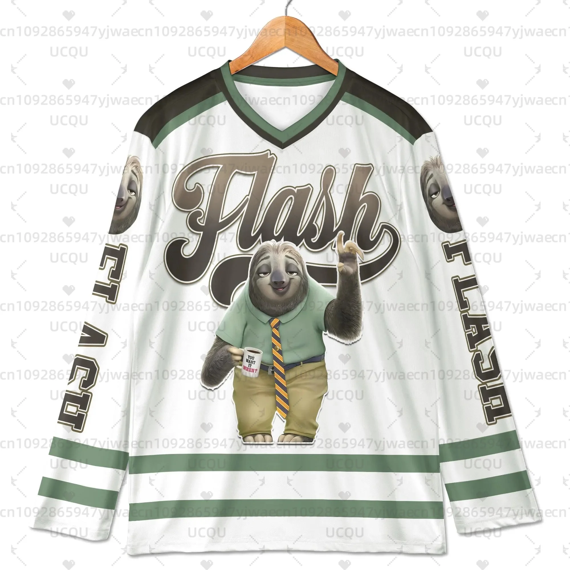 Zootopia هوكي لاعب جيرسي جودي نيك الرجال المرأة طويلة الأكمام تي شيرت تنفس التجفيف السريع الرجال النساء تي شيرت #2