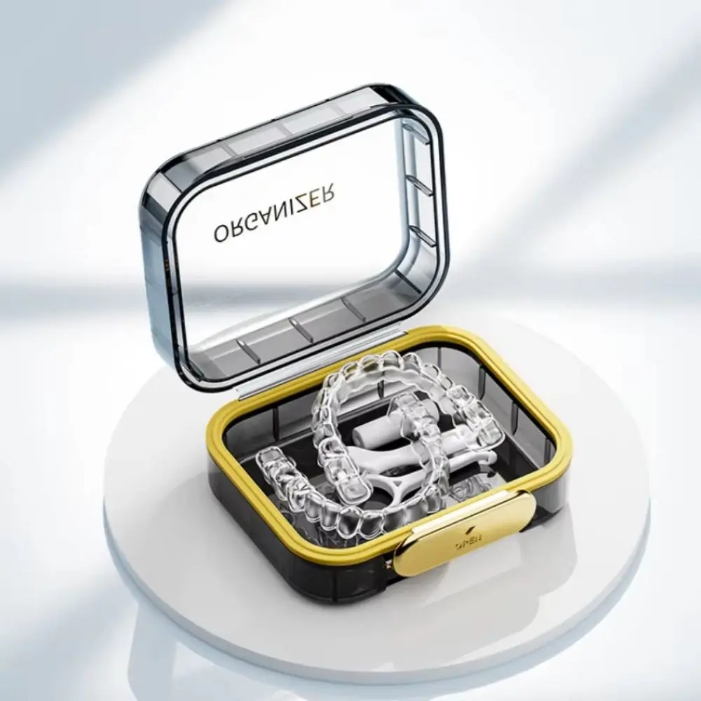 Durable Portable Invisible Braces Box Transparent Sealed Orthodontic Retainer Case Mini Mouthguard Case