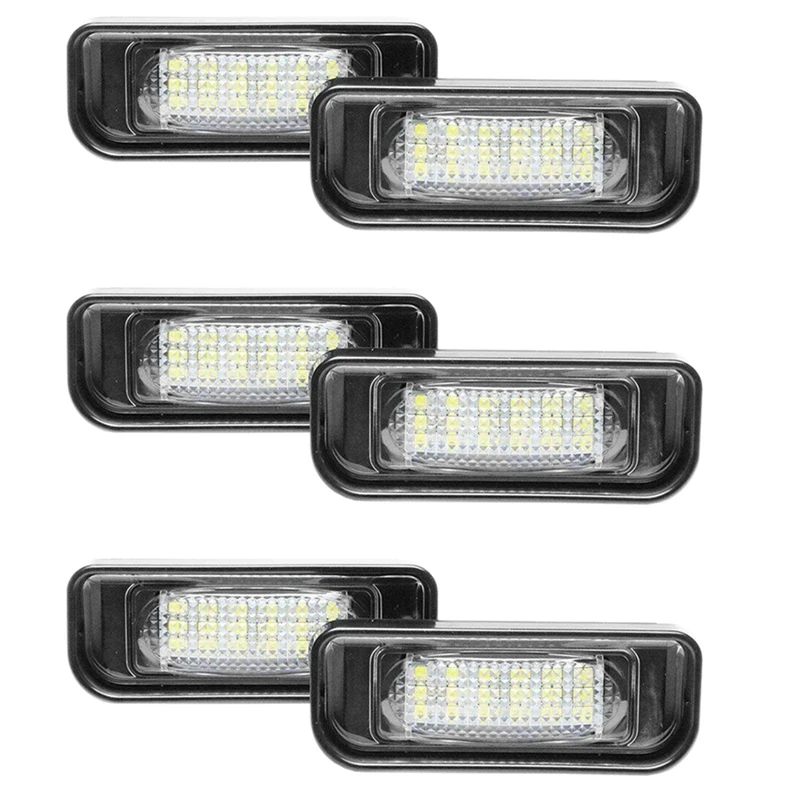 6Pcs White Led Number License Plate Light Lamp For Mercedes Benz W220 S Class 1999-2005