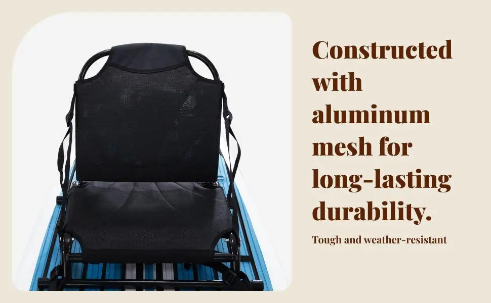 كرسي قارب محمول قابل للطي ومضاد للانزلاق مع مسند ظهر ومقعد زورق مدمج لاستخدام ملحقات قوارب الكاياك #2