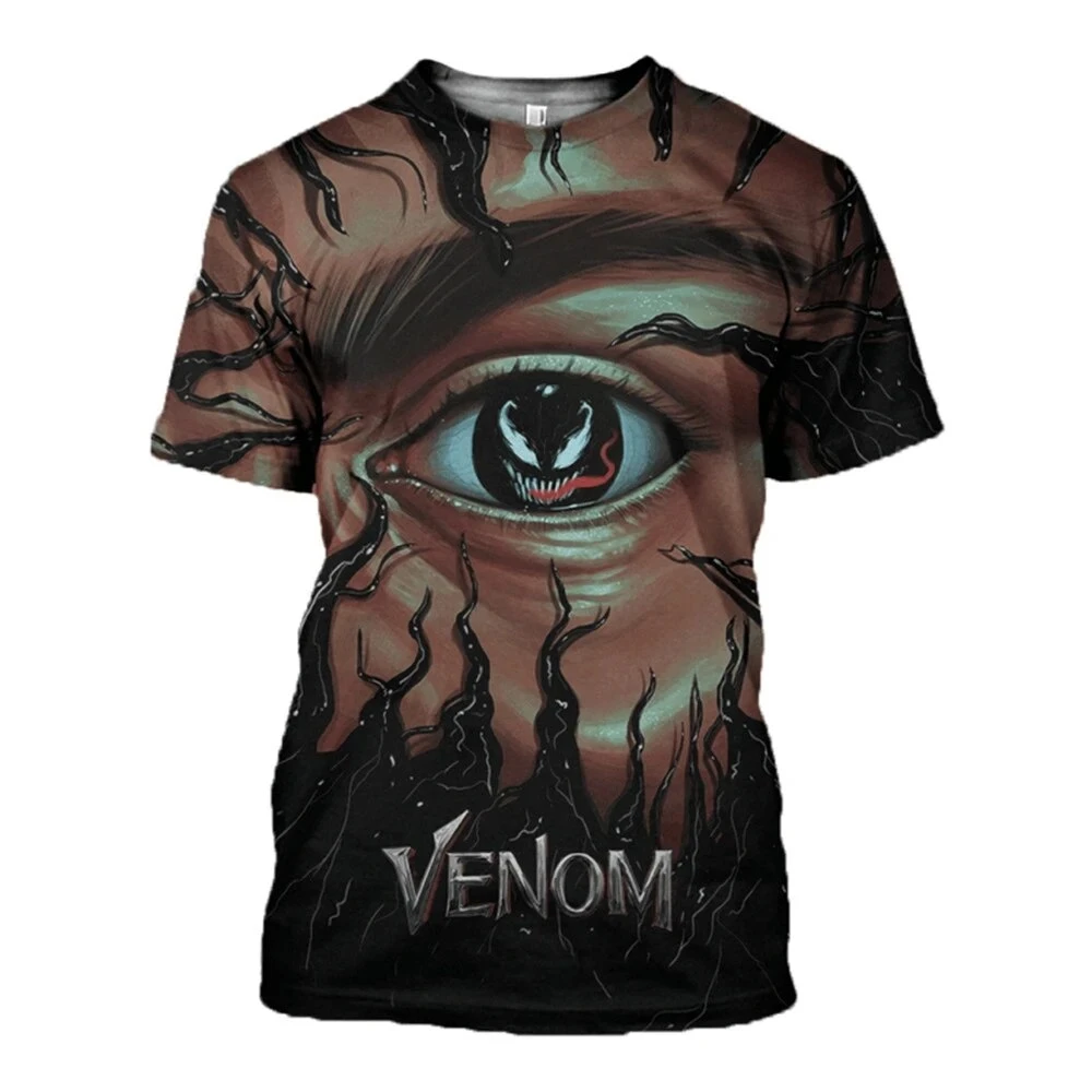 MINISO Venom-Camisetas estampadas en 3d para niños y adultos, ropa informal de manga corta, de calle, holgada, con cuello redondo