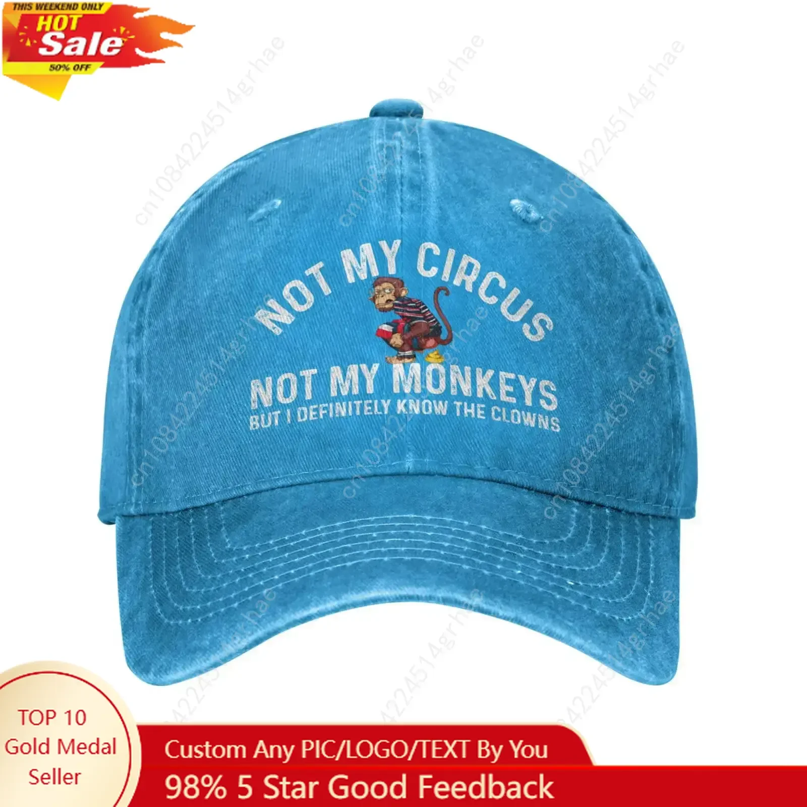 

Funny Hat Not My Circus Not My Monkeys But I Definitely Know The Clowns Cap for Women Dad Caps Vintage Hats