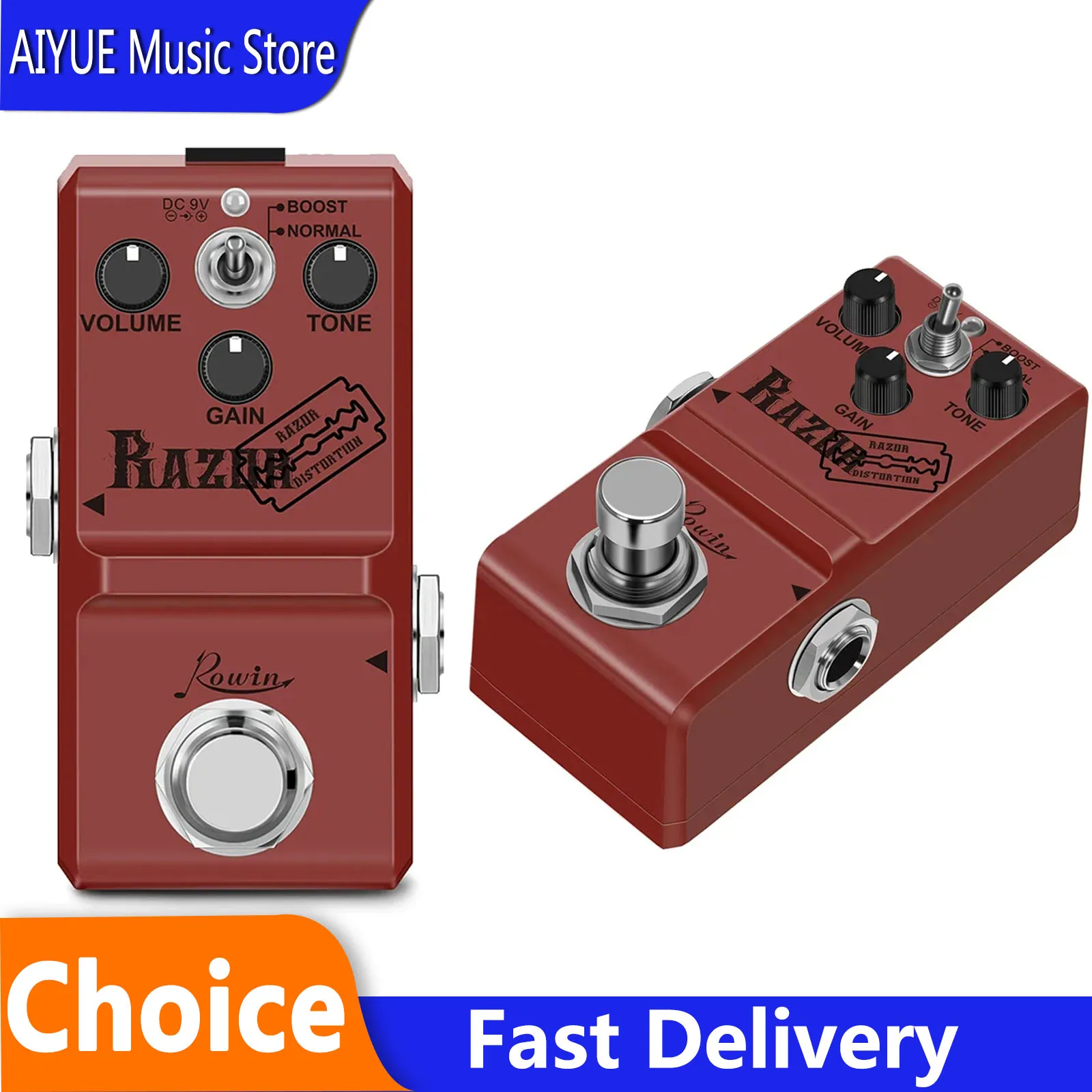 

ROWIN Electric Guitar Effects Pedal Distortion Effect Metal Sounding Board True Bypass Pedal Electric Guitar Accessories