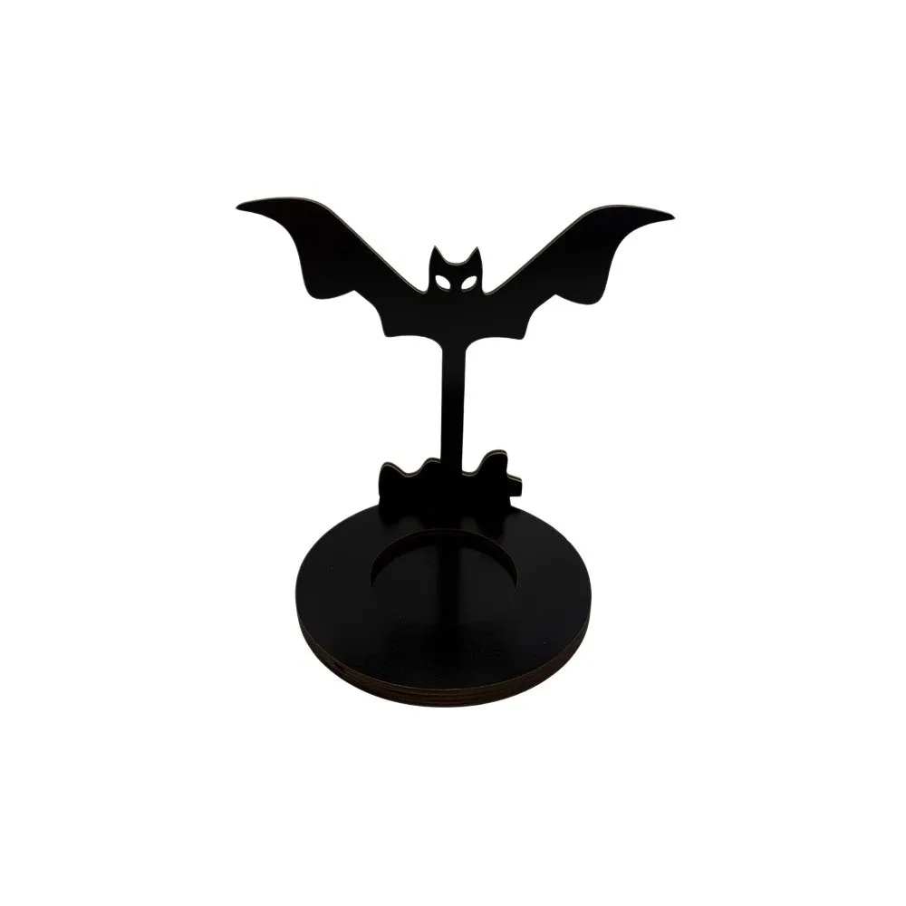 Creative Wooden Shadow Candle Holder Scarecrow Ghost Halloween Candle Stand Spook Bat Tealight Holder Novelty Gift
