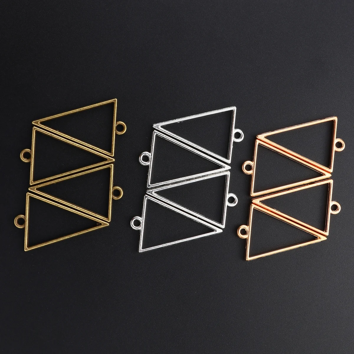 

30Pcs Alloy Triangle Pendant Charms Silver Gold DIY Jewelry Making Accessories for Necklace Bracelet Scrapbooking