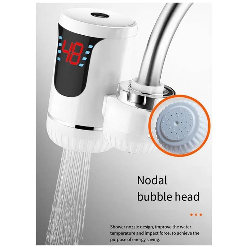 Easy Installation Fast Heating Mixing Faucet Instant Electric Water Heater Faucet Heater With Digital Display EU-Plug Durable