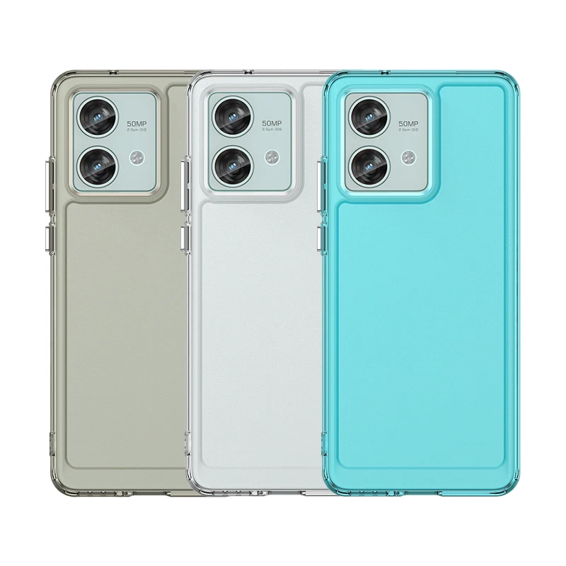 For Moto Edge 40 Neo Case Transparent Cover Fundas Candy Color Soft Flexible TPU Clear Back Bumper For Motorola Moto Edge 40 Neo