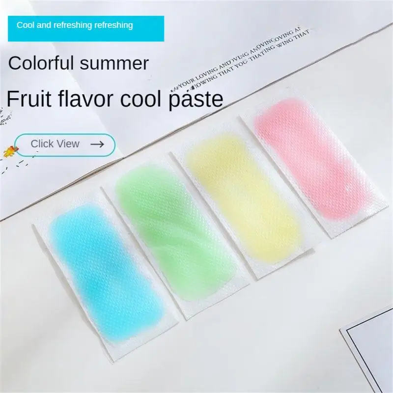 Mint Fruit Gel Cooling Cool Paste Cartoon Cold  Paste Mobile Phone Cooling Paste Summer Heatstroke Fever Reduction Ice Stickers