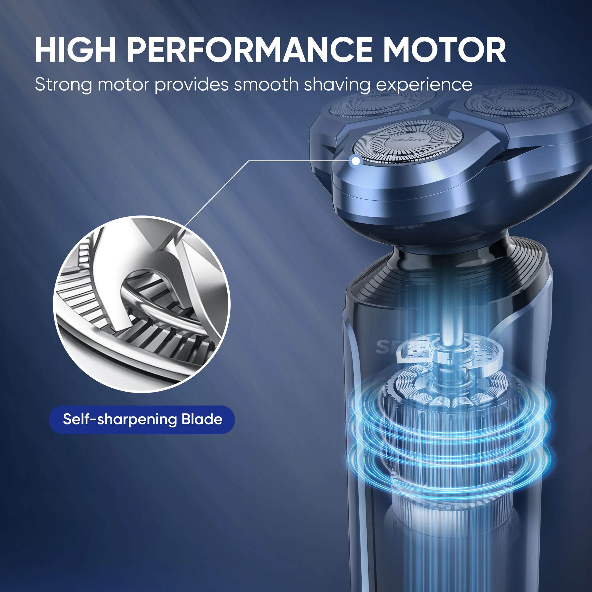 SEJOY طقم ماكينة حلاقة كهربائية دوارة قابلة للشحن متعددة الوظائف ماكينة حلاقة اللحية والأنف ماكينة تشذيب شعر ثلاثة رؤوس عائمة