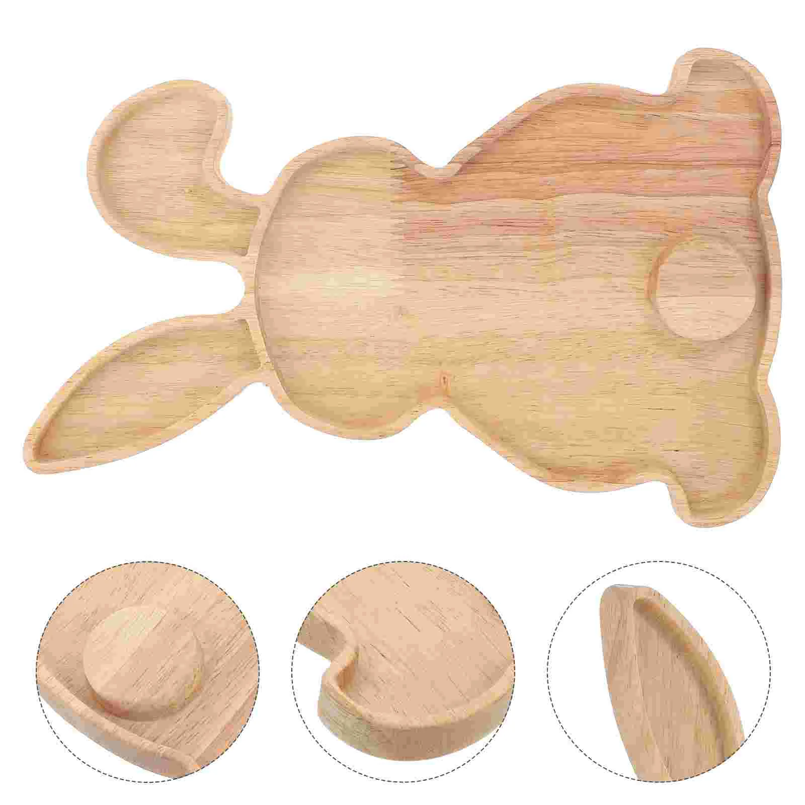 

Lunch Rabbit Tray Rattan Wood Fruit Serving Decorative Wooden Napkin Holder for Table