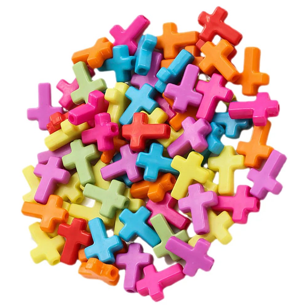 

Large Hole Beads Colorful Cross for Making Jewellery Bracelet Loose Colored Jewelry