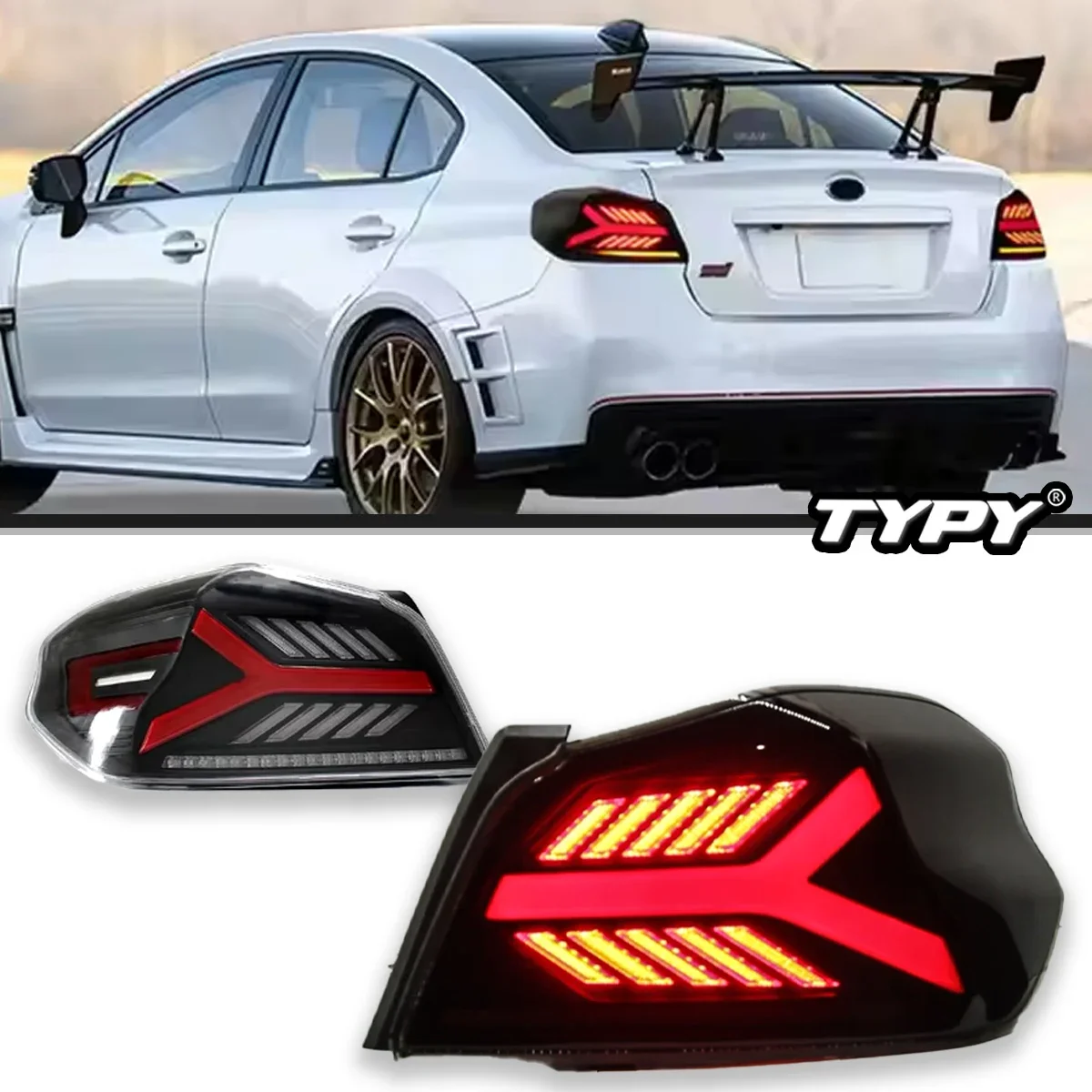 

Автомобильные фары TYPY для Subaru WRX STI, задний фонарь 2015-2021, светодиодный проектор, задние фонари, дневные ходовые огни, автомобильные аксессуары