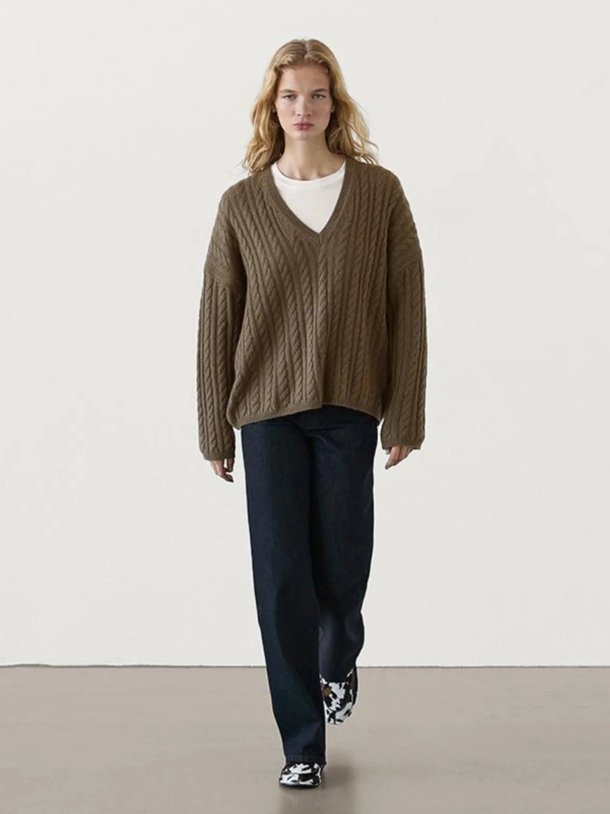 Casual V-Ne College Sle maglione lavorato a maglia vestibilità ampia autunno inverno nuovo arrivo MD donna Faion Twist maglieria pendolare vento