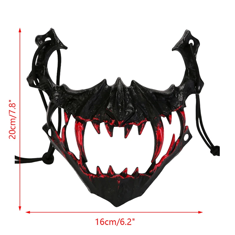 Halloween Mask Half-face Mask Cos Dragon God Fierce Tiger Night Fork Tengu Man Wolf Mask Performance Skull Masks