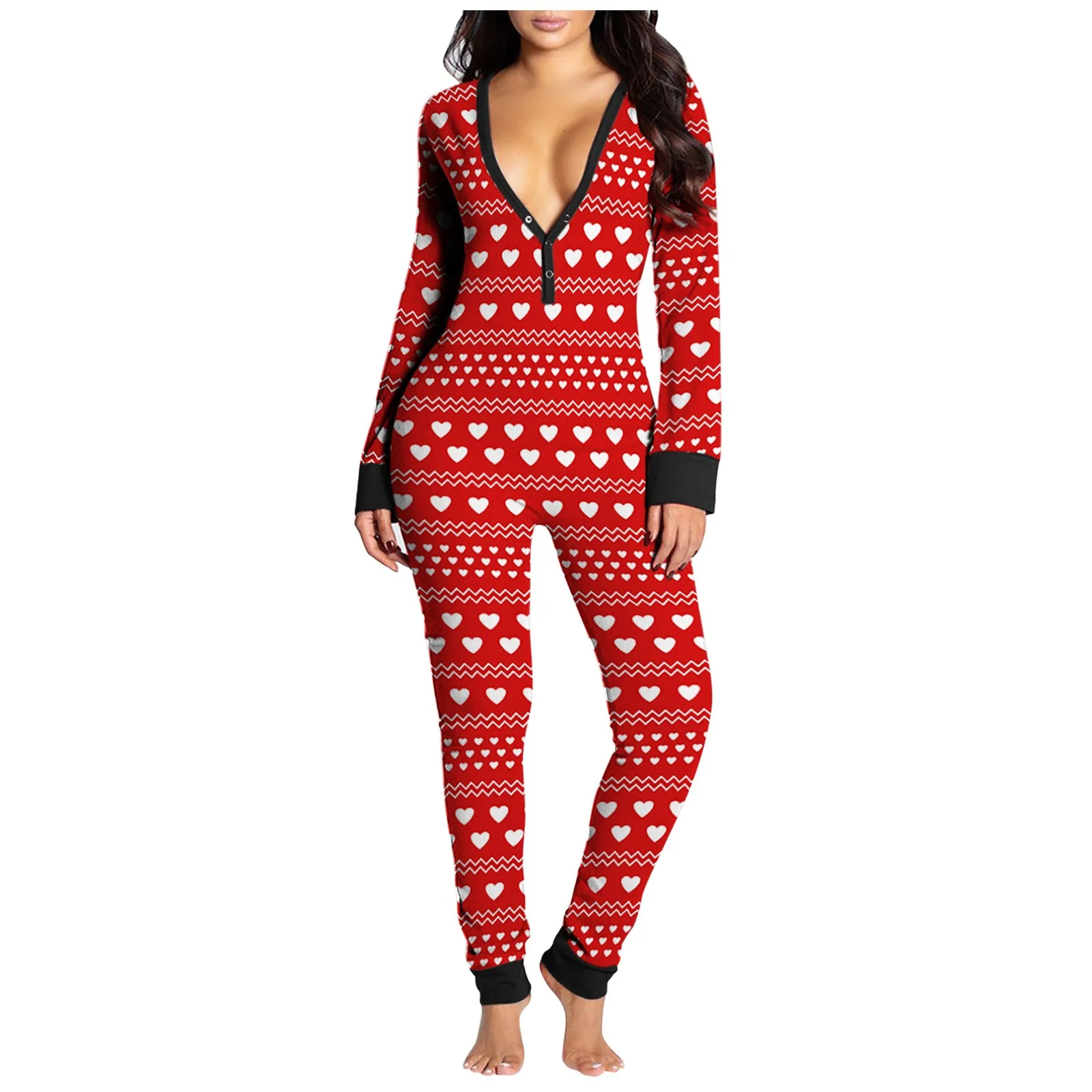 2024 Women Christmas Onesies Open Butt Flap For Adults Sexy Sleepwear Romper Pajamas Jumpsuit Xmas Sexy Cute Pyjama Long Nightie