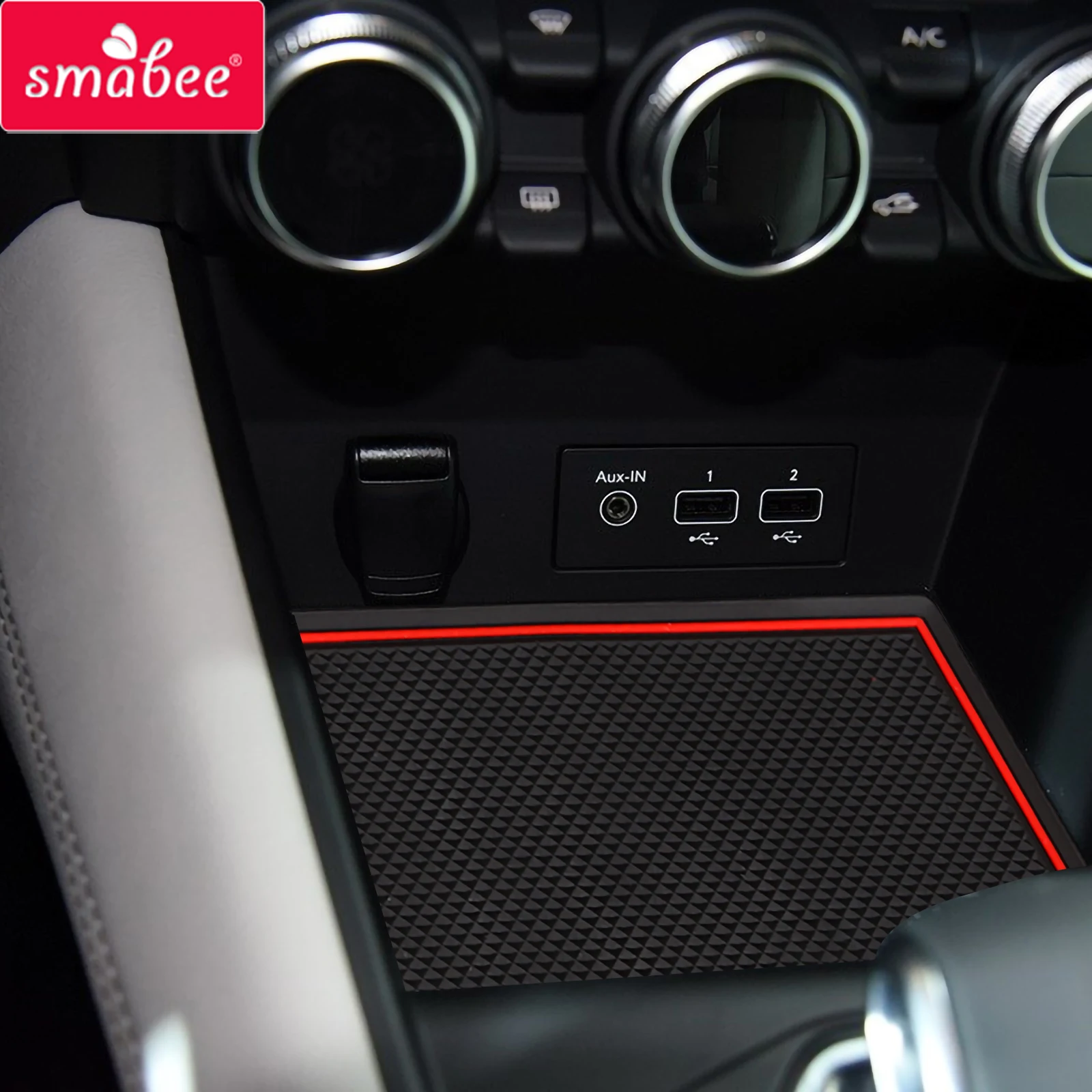 Smabee Gate Slot Cup Mat for Renault Captur 2019 - 2020 Car Anti-Slip Door Groove Pad Rubber Coaster Interior Accessories