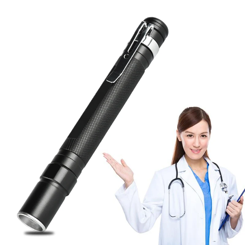 Zoomable Led Flashlight 1 Switch Mode Night Walking Lamp Pen Light Mini Penholder Car Maintenance Work Torch Dentist Lighting